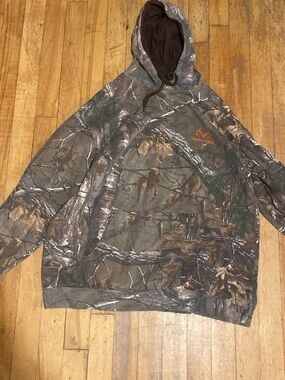 Realtree Camo Pullover Hoodie with Orange Logo